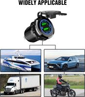 Puertos USB Duales QC 3.0, Cargador Rápido, Enchufe de Corriente 2.1A y 2.1A X2 para Auto, Barco, Marino, RV, Móvil