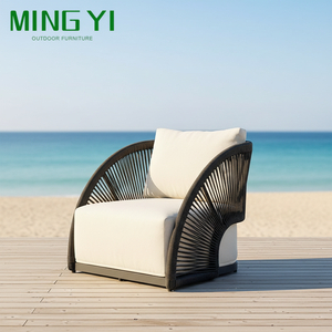 Ensemble de meubles de jardin en aluminium tressé imperméable en gros, ensemble de canapé de patio, 4 pièces avec coussin, ensemble de salon - Product Image 2