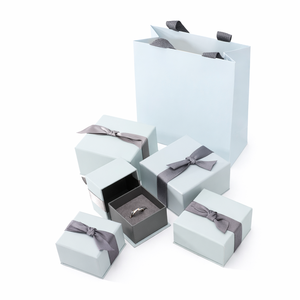 Boîte de luxe pour ensemble de bijoux, boîte cadeau de luxe personnalisée avec couvercle rigide, insert en velours, logo personnalisé, lamination douce au toucher, OEM - Product Image 3