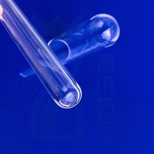 أنبوب زجاجي كوارتز شفاف مخصص أنبوب اختبار سيليكا مصهر مع طرف واحد من القاع الدائري عالي الجودة - Product Image 2
