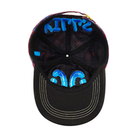 Geruite twill geborduurde baseballcap met aangepast logo, etnische strepen, unisex, verstelbaar, streetwear, dagelijkse pet