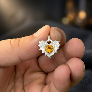 Natural <b>Citrine</b> Heart <b>Pendant</b> 925 Sterling Silver Handmade Fine Gemstone Jewelry OEM ODM Wholesale Supplier - Product Image 6