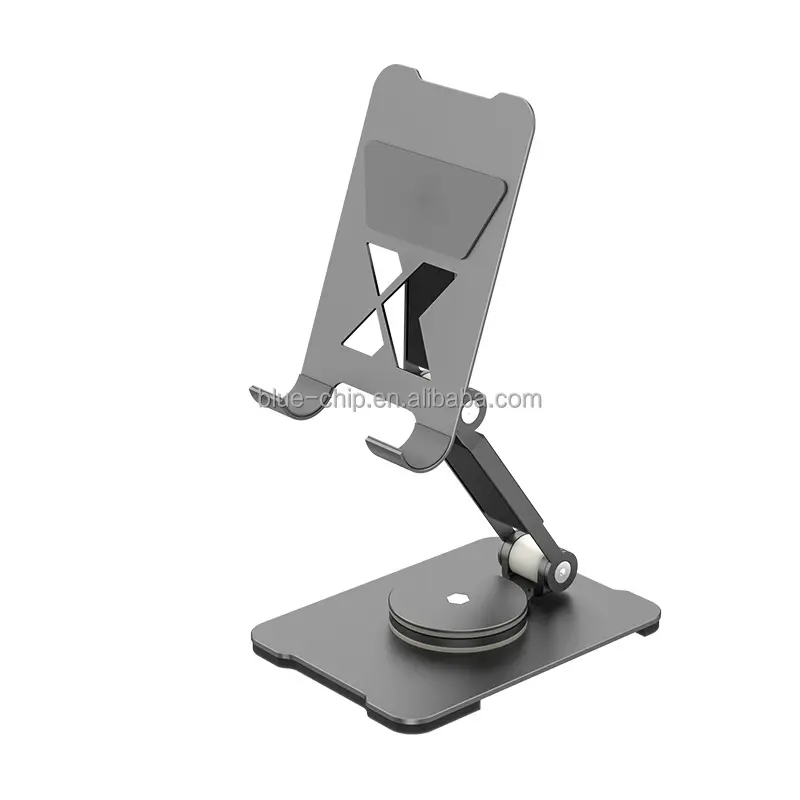 360 Rotating Silicone Pad Aluminum Alloy Foldable Adjustable Desktop Phone Stand Holders Folding portable mobile phone bracket