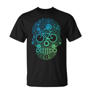 T-shirt sportiva Bicycle Lover Cycling Sugar Skull per ciclisti - Product Image 3
