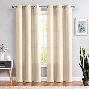 Polyester Pencere Perdesi Dokulu Keten Karartma Perde Kumaşı Yatak Odası Oturma Odası için - Product Image 2
