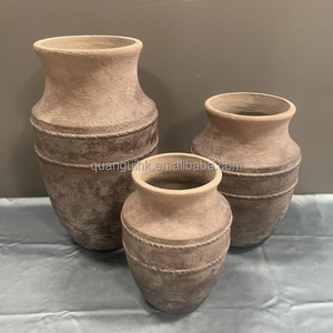 Customized Rustic Vintage Type Flower Pots Fiber <b>Cement</b> Flower Pots with Drainage Hole For Garden - Product Image 4
