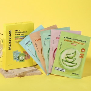 5pz/Scatola <span class=keywords><strong>Maschera</strong></span> <span class=keywords><strong>Viso</strong></span> Idratante all'Aloe Vera e Acido Ialuronico, <span class=keywords><strong>Maschera</strong></span> <span class=keywords><strong>Rinfrescante</strong></span> al Tè Verde, Ciliegia, Carota, Cactus e Niacinamide - Product Image 2