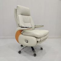 Fauteuil de Direction Pivotant de Luxe Moderne, Nouveau Design, Inclinable Manuel/Électrique, en Cuir Synthétique pour Usage Domestique