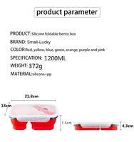 Boîte à lunch réutilisable, sûre, de qualité alimentaire, en silicone, pliable, portable, pour enfants, avec couvercle, pour étudiants.