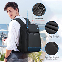 Sac à dos de voyage extensible pour ordinateur de 17 pouces pour hommes Sac d'ordinateur portable noir ergonomique de haute qualité
