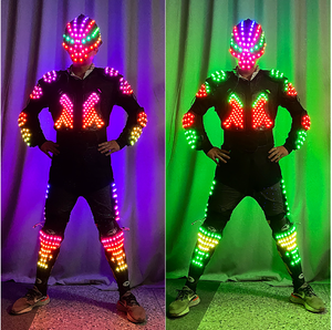 新しいLEDルミナスヘルメットアーマーバーハロウィンKTVクリスマス & イースターカラー変更マスクと学校のパーティードレスアップ服 - Product Image 1