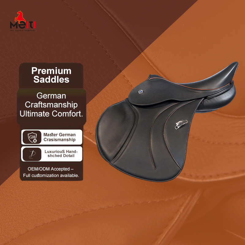 Premium Balanced Leather Jumping Horse Saddle