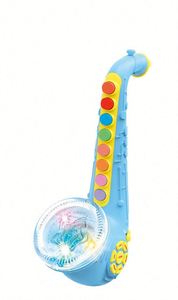 Trompette, clarinette, saxophone, instruments pour enfants avec lumière et musique, jouet d'éducation précoce, saxophone vert - Product Image 3