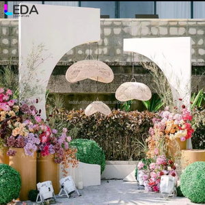 LEDA Fond de scène de fête blanc Rouge Rose Mariage Acrylique Toile de fond circulaire Arrangement floral - Product Image 2