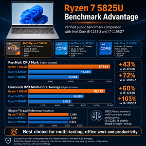 2027 Bestseller 15,6 Zoll Hochwertiger <span class=keywords><strong>AMD</strong></span> Laptop <span class=keywords><strong>Ryzen</strong></span> <span class=keywords><strong>7</strong></span> 5825U 16GB RAM 512GB SSD Windows 11 Metallgehäuse Typ-C für Geschäftskunden - Product Image 3