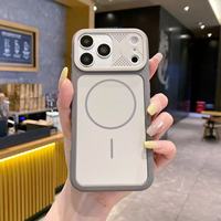 Coque de téléphone magnétique en acrylique mat pour soins de la peau, vente en gros, compatible avec iPhone 7G~17 Pro Max, antichoc