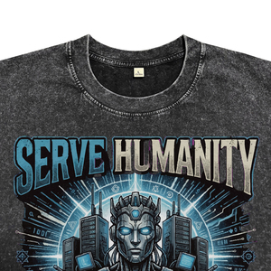 Nuevas Camisetas Transpirables de Alta Calidad al por Mayor para Hombre, Estilo Robot Personalizado, Tela Lavada al Ácido, Cuello Redondo, Manga Corta, Ropa Urbana - Product Image 3
