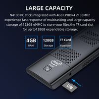 Mini Pc Portable, windows 10/Linux, 4 go LPDDR4, 128 ghz eMMC, Quad core, ordinateur, avec WIFI, bluetooth, processeur intel-celeron Quad core N4100, écran 4K, nouveauté