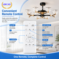 Ventilador de Techo LED Moderno de 48 Pulgadas con Luz, Control Remoto y 6 Velocidades para Sala de Estar y Dormitorio