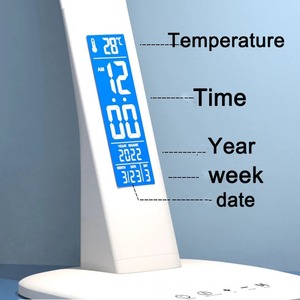 โคมไฟตั้งโต๊ะ LED พร้อมปฏิทินนาฬิกาปลุกอุณหภูมิ 3 โหมดแสงสว่าง โคมไฟอ่านหนังสือป้องกันดวงตา โคมไฟตั้งโต๊ะสำหรับห้องนอนนักเรียน - Product Image 4