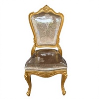 Chaise de banquet empilable au design français, pieds coniques, moderne, en résine PP dorée, siège rembourré, imperméable, pour hôtel