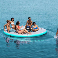 Plateforme de maintenance de yacht gonflable QIQU à double paroi, en mousse de teck EVA antidérapante, acier inoxydable de qualité marine 316