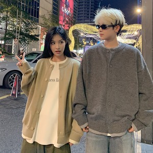 Cárdigan de punto con cuello redondo, moderno, a <span class=keywords><strong>la</strong></span> moda y de estilo informal. Suéter Holgado y Versátil para Parejas, Ideal para Otoño e Invierno - Product Image 6