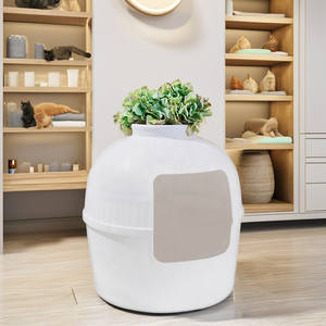 Grande litière et lit pour animaux de compagnie en plastique PP, design dissimulé, avec plante d'intérieur, pour nettoyage et bricolage - Product Image 3