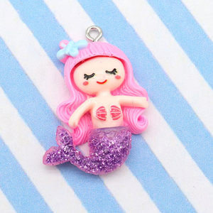 Pendentifs Breloques Sirène Mignons en Résine pour la Fabrication de Bijoux DIY, Boucles d'Oreilles, Colliers, Bracelets, Accessoires de Porte-clés Faits Main, Colgantes - Product Image 5