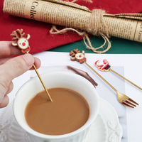 Petit article de cadeau bon marché Ensemble de fourchettes à thème de Noël exquis de six pièces pour employé partenaire client pour cadeau créatif commémoratif