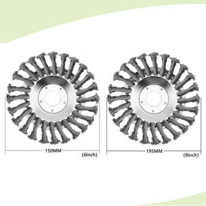 Tête de débroussailleuse à <span class=keywords><strong>roue</strong></span> en acier pour désherbage de jardin, brosse à herbe de 6/8 pouces pour <span class=keywords><strong>tondeuse</strong></span> à gazon et outil électrique - Product Image 3
