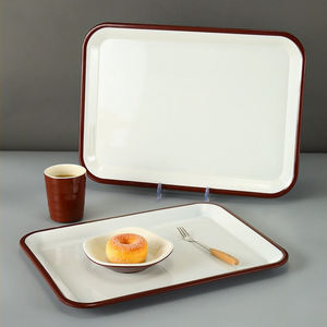 Venta al por mayor de color personalizado liso irrompible melamina servir comida desayuno bandeja para servir bandeja de melamina de plástico duro - Product Image 1