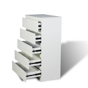 Organizadores de Gabinetes Blancos de Diseño Simple, Cajonera Metálica de Almacenamiento, 5 Cajones, Cajonera <span class=keywords><strong>Chester</strong></span> para Dormitorio, Sala de Estar, Oficina en Casa, Escuela - Product Image 3