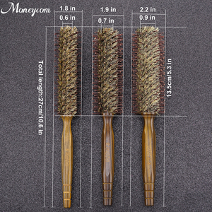 Cepillo de pelo redondo de madera, cerdas de jabalí, cepillo antiestático - Product Image 3