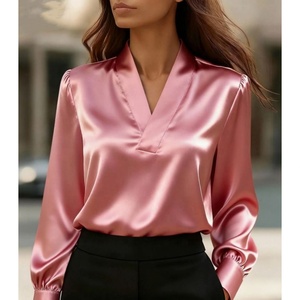 Camicie da Donna a Maniche Lunghe in Chiffon Tinta Unita Bianco Rosa Nero per Ufficio - Product Image 6
