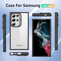 Dernier cri pour Samsung S23 S24 Ultra Weview TPU acrylique couverture hybride antichoc caméra support béquille anneau coque de téléphone