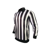 Maillot d'arbitre de hockey sur glace personnalisé imprimé par transfert thermique, en tissu respirant pour adulte. Chemise d'arbitre de hockey sur glace à manches longues 160g.