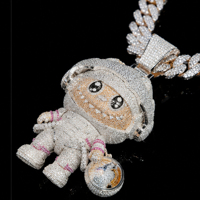 Colgante de Hip Hop Personalizado Premium de Plata 925 con Moissanita, Personaje Espacial de Dibujos Animados, Estilo Iced Out para Escenario de Rap y Festivales