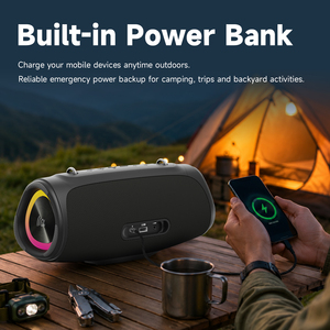 Enceinte Bluetooth d'extérieur 60W, étanche IPX7, sans fil, avec mode diffusion, prise en charge AUX, lecture de clé USB, Boombox - Product Image 5