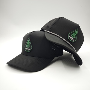 Exquisite 5 Panel Solid Waterproof Golf Cap Custom Silicone Logo Low MOQ OEM Laser Perforated Bespoke Private Label Headwear - Product Image 4