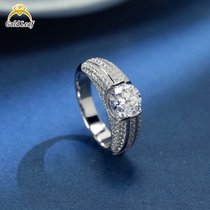 Customized Fine Jewelry 925 Sterling Silver <b>Ring</b> GRA Report D VVS Moissanite Engagement <b>Couple</b> <b>Rings</b> for Men - Product Image 5