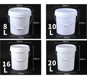 Yellow Plastic Pail Cylinder Shape PP Material Durable Gloss Varnishing Handle For Storage Use - Product Image 4