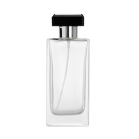 Bouteille de parfum en verre épaissi de luxe de haute qualité 100ml bouteille de vaporisateur de parfum en verre vide de parfum carré avec ensemble de couvercle en T