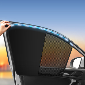 Double Layer Magnetic Car Sunshade Curtain Side <b>Window</b> Sun Protection Polyester Material Universal Fit - Product Image 1