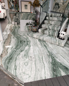 Dalles de marbre vert poli en quartzite vert Victoria de luxe, grandes dalles, pour murs et sols, quartzite premium pour comptoirs de cuisine - Product Image 2