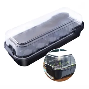 Plastic Plant Propagator 10 Cells Seed Trays Kit Seedling Starter Germination Tray with Transparent Lid