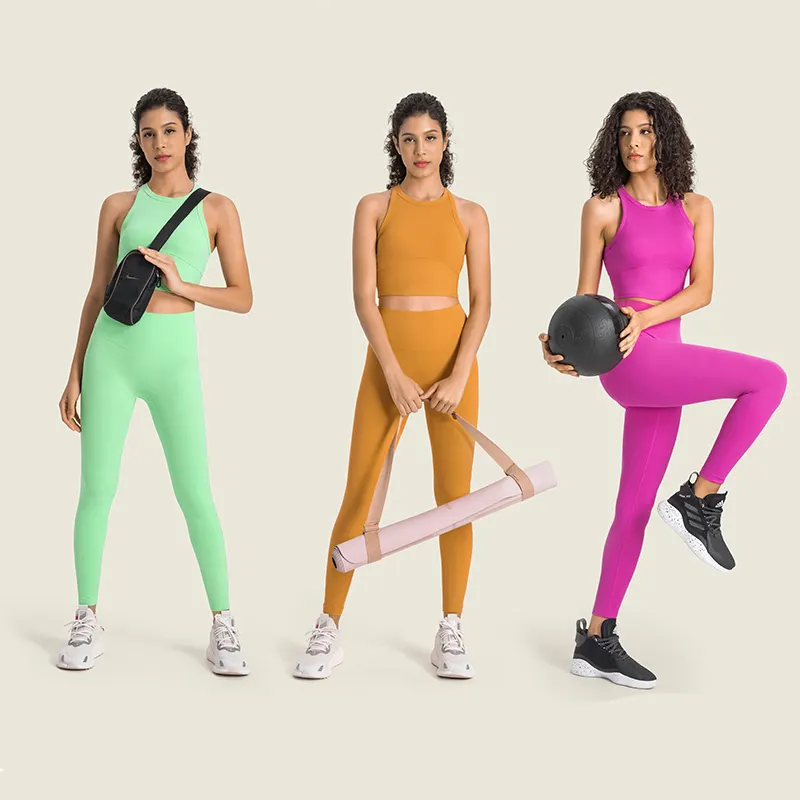 Wholesale Athletic Clothing Ladies Gym Fitness Sports Workout Yoga Outfit Clothes Suit Activewear Women Active Wear Yoga Set