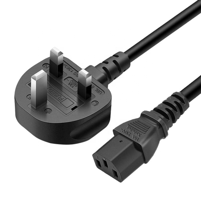 BS сертифицированный медь 3 pin штепсельная вилка британского стандарта портативных пк монитора компьютера ac power кордовый кабель для фена для волос силового кабеля