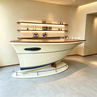 Meubles de bar sur mesure, bar de luxe pour la maison, comptoir de bar en forme de bateau