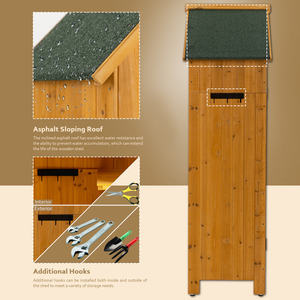 Armoire de rangement d'outils d'extérieur de style ferme moderne en bois de sapin avec porte métallique, abri de jardin facile à assembler - Product Image 5